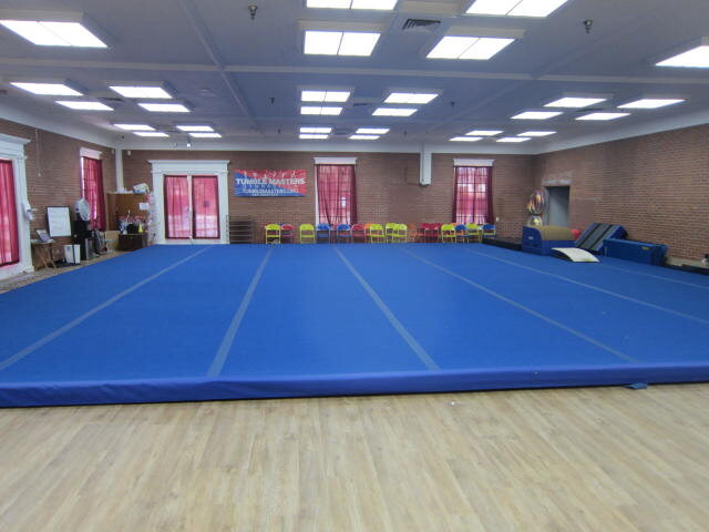 The main spring floor at the Tumble Masters gym in Scottsdale