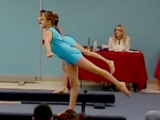 A leap on the beam at Champion Day