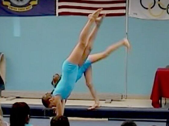 A cartwheel on the beam at Champion Day