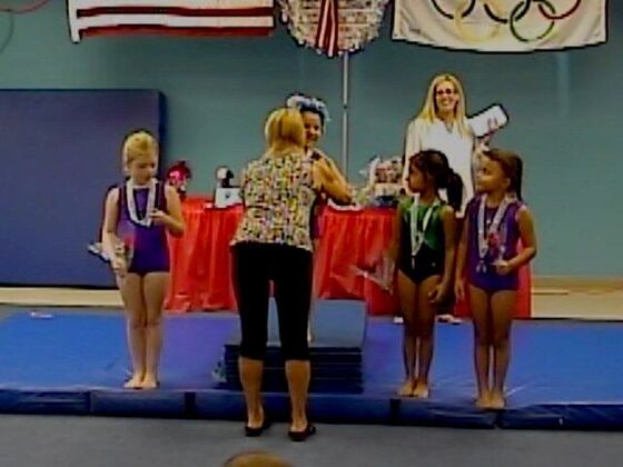 Olga Korbut presenting the awards