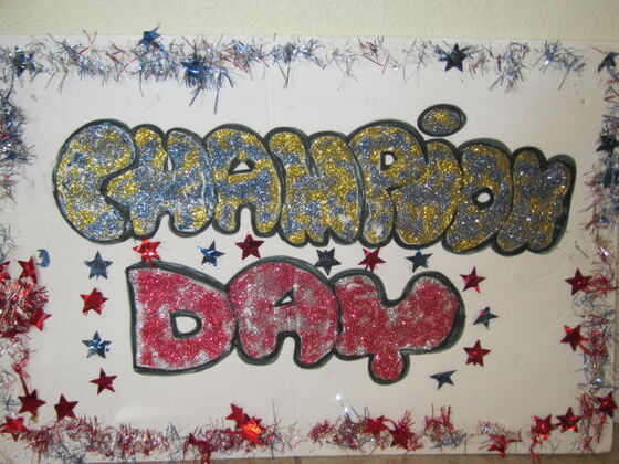 The Champion Day sign