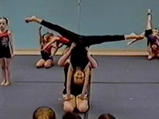 A cheer stunt