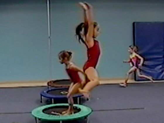 A big jump off the trampoline