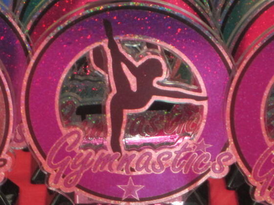 A Tumble Masters gymnastics medal up close